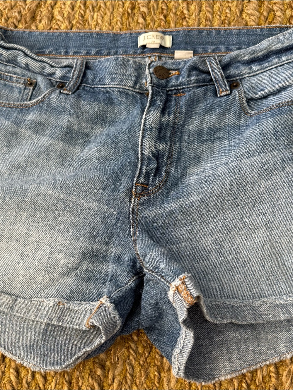J Crew Women’s Blue Denim Cuffed Shorts Size 28